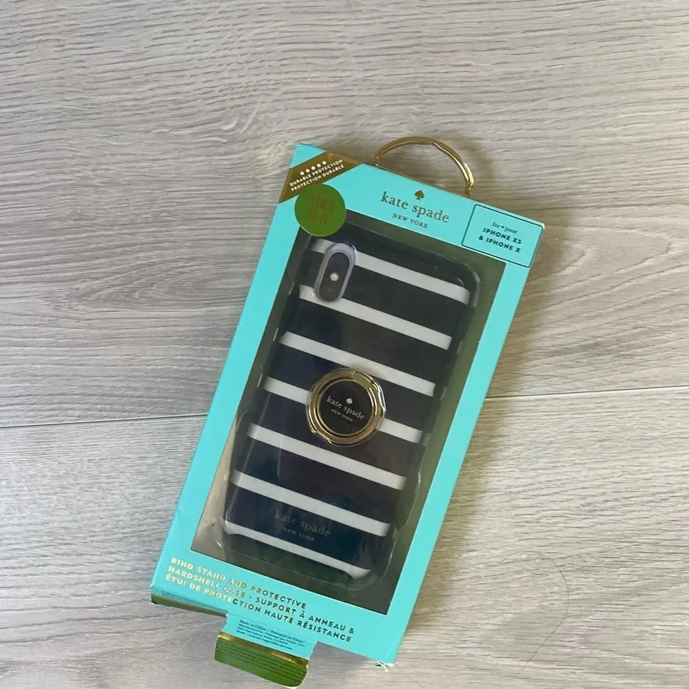 Kate Spade Black White‎ Stripes iPhone X/Xs | iPhone Xs Case NWT